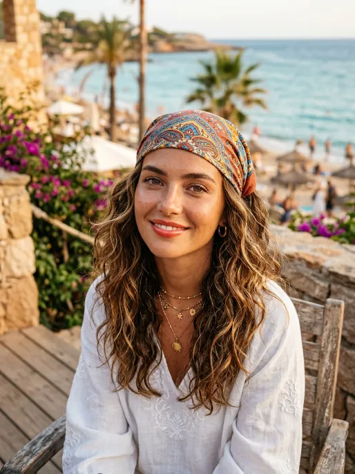15. Beach Waves with Bandana