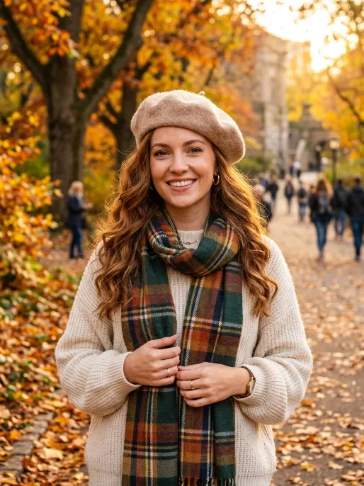 23. Beret with Loose Waves
