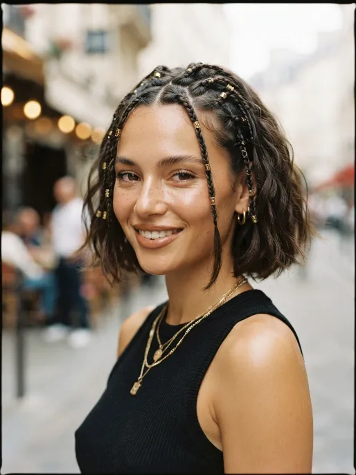 27. Bob with Micro Braids Detail