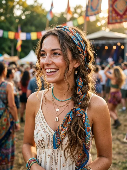 17. Boho Braid with Bandana