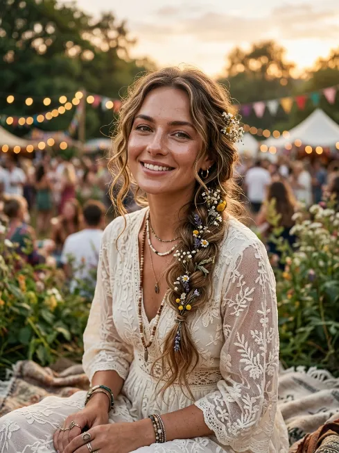 13. Boho Braid with Flowers