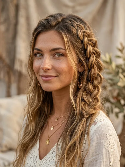 8. Boho Waterfall Braid