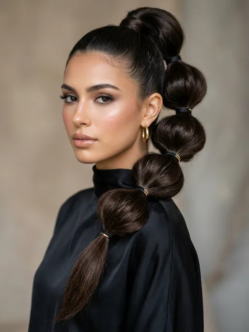 5. Bold Bubble Ponytail