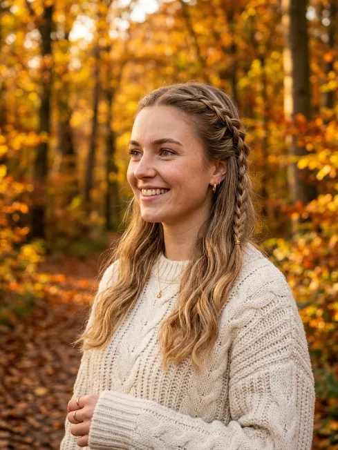 5. Braided Half Up Style