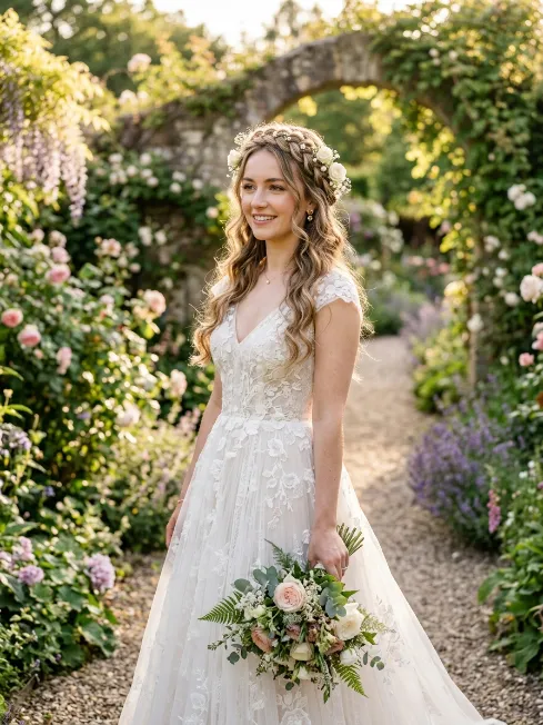 4. Braided Halo with Loose Curls