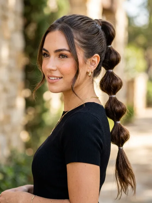 18. Braided Ponytail with Bubbles