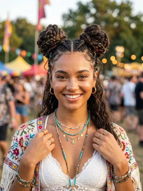15. Braided Space Buns