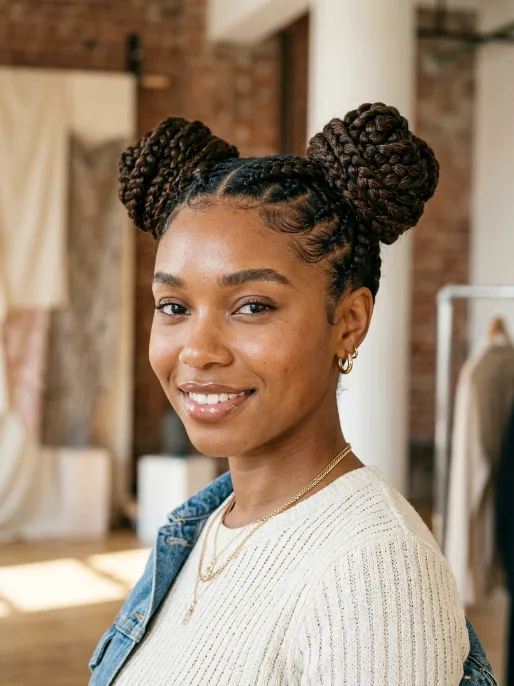 4. Braided Space Buns