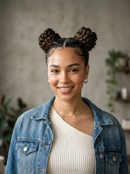 14. Braided Space Buns