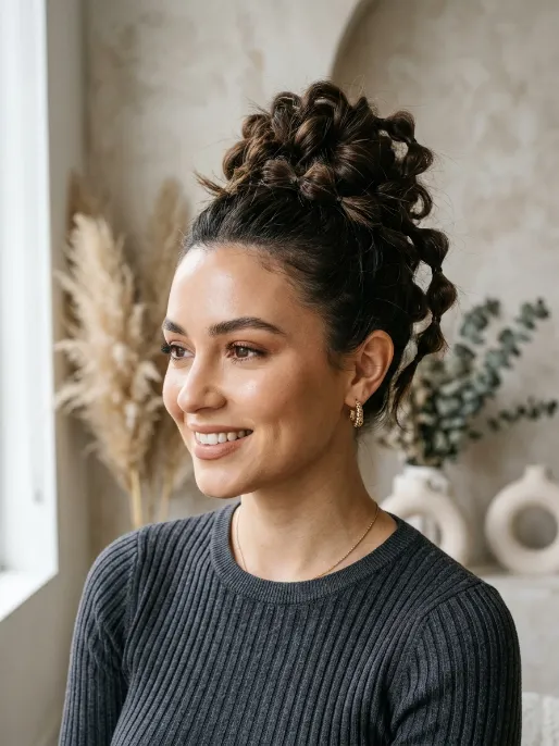 13. Bubble Messy Bun