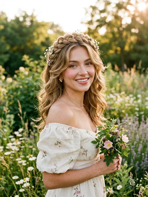 9. Butterfly Cut with Braided Crown