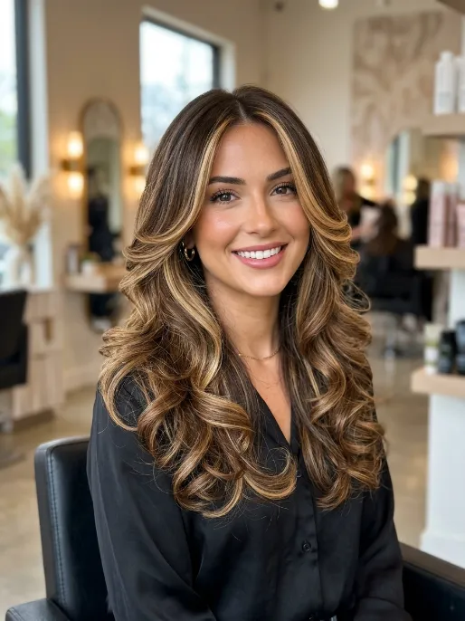 3. Butterfly Cut with Curled Ends