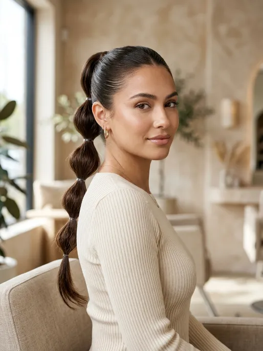 1. Classic Bubble Ponytail