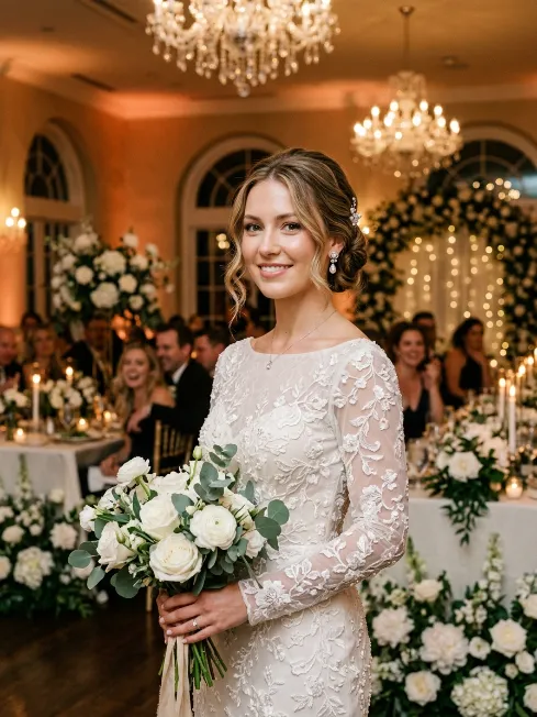 5. Classic Chignon with Soft Waves