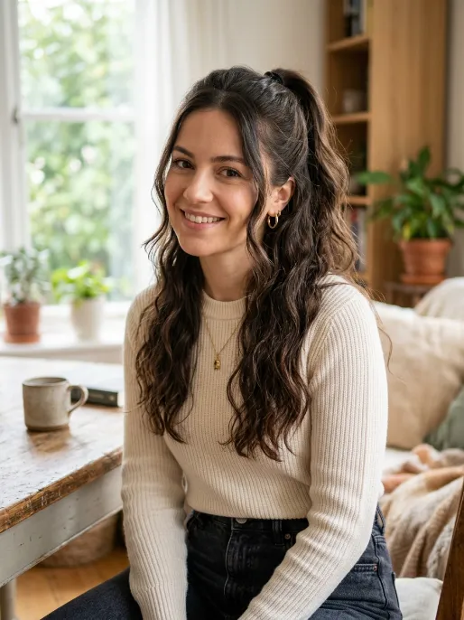 1. Classic Half Up Ponytail