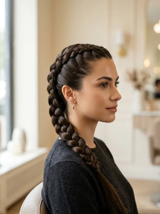 1. Classic Single Dutch Braid