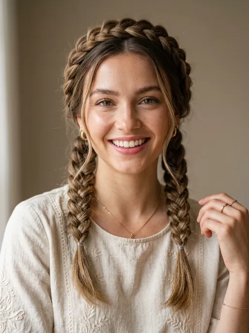 29. Crown Braid Pigtail Combo