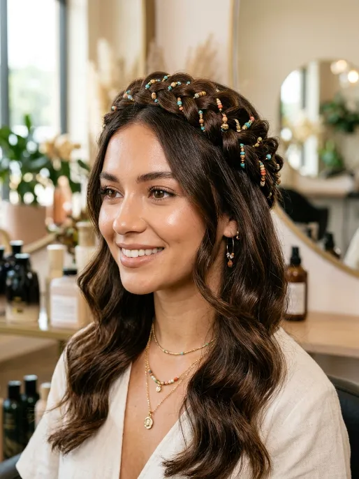 13. Crown Braid with Beads