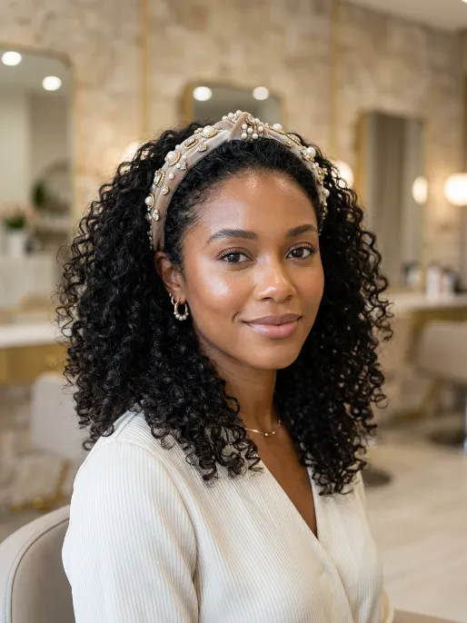 13. Curly Headband Style