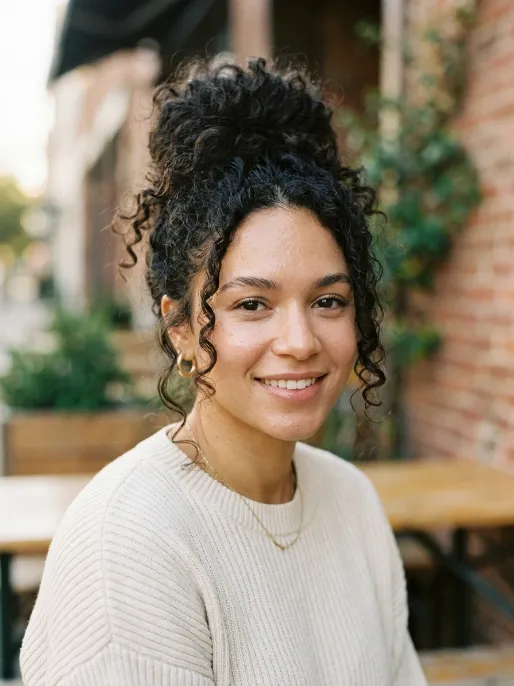 6. Curly Messy Bun
