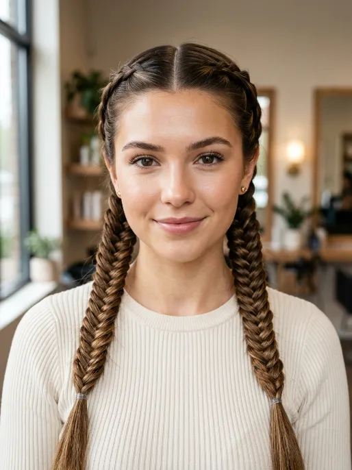 4. Double Fishtail Braids