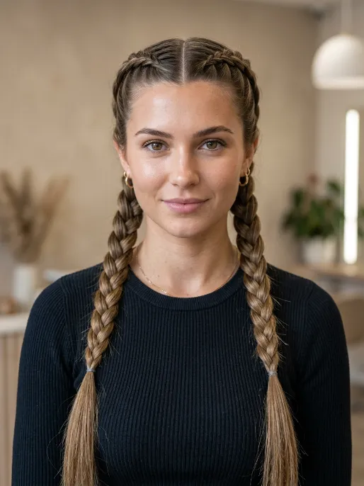 6. Double French Braids