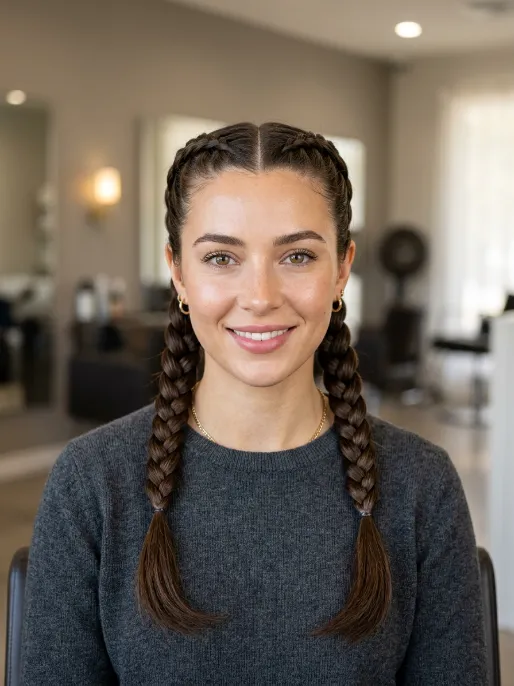 3. Double French Braids