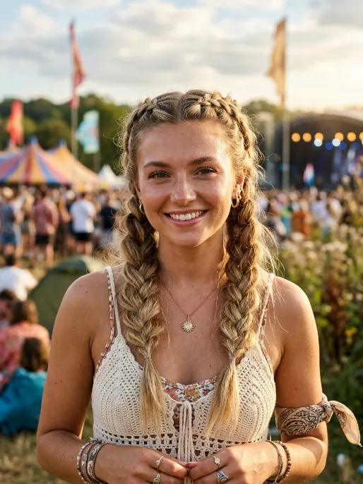 7. Dutch Braid Pigtails