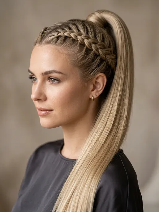 3. Dutch Braid Ponytail
