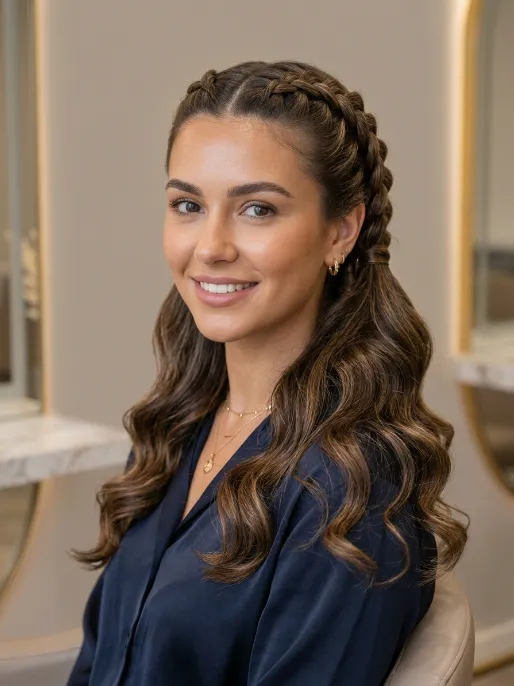 10. Dutch Braid with Curled Ends
