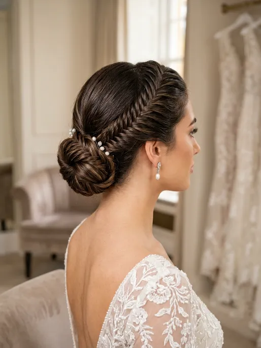 13. Fishtail Braid Bun