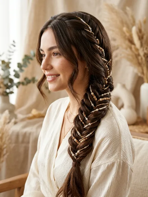 12. Fishtail Braid with Beads