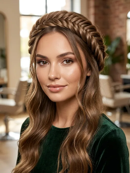 5. Fishtail Crown Braid