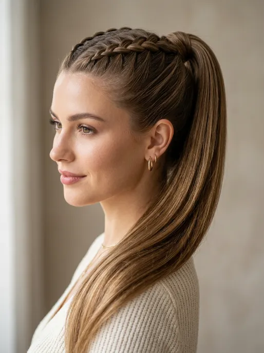 2. French Braid Ponytail