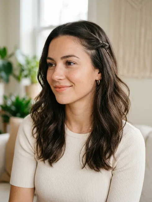 19. Front Twist with Loose Hair