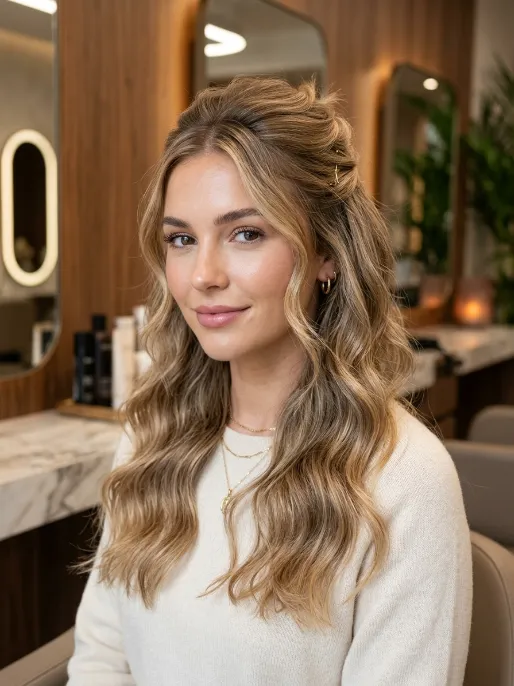 4. Half Up Beach Waves