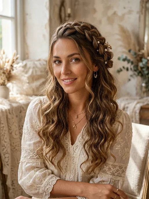 5. Half Up Boho Braid