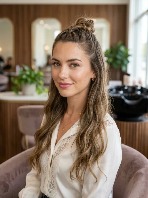 11. Half Up Braided Style