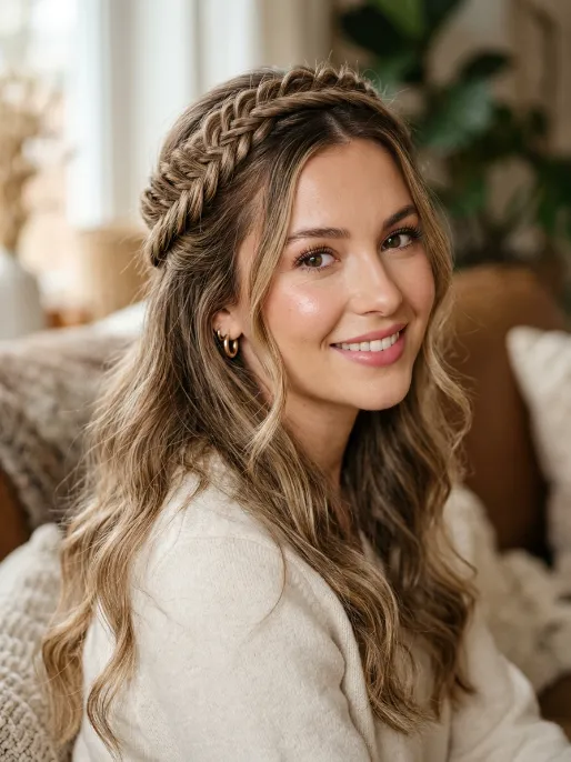 7. Half Up Fishtail Braid