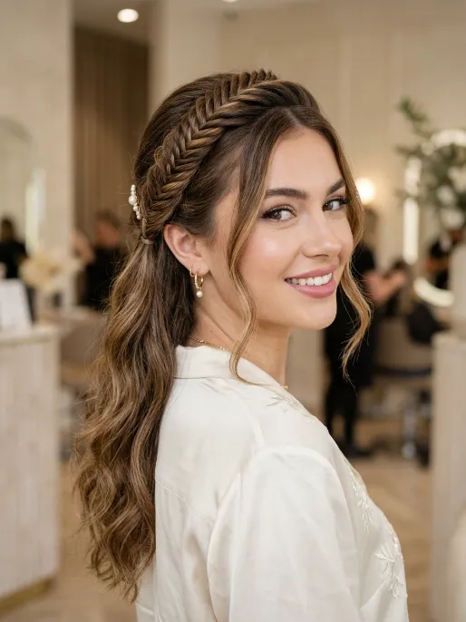5. Half Up Fishtail Braid