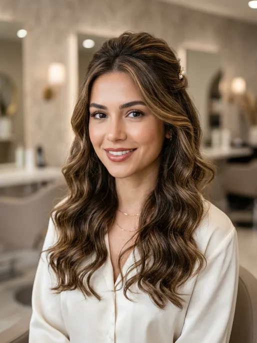 4. Half Up Half Down Waves