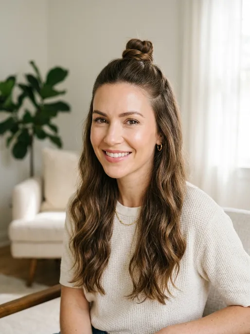 12. Half Up High Bun