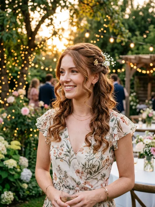 22. Half Up Style with Curls