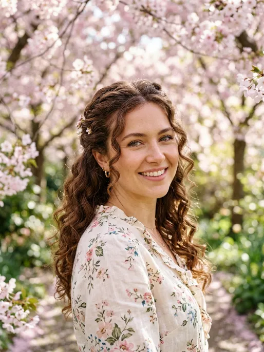 13. Half Up Style with Curls