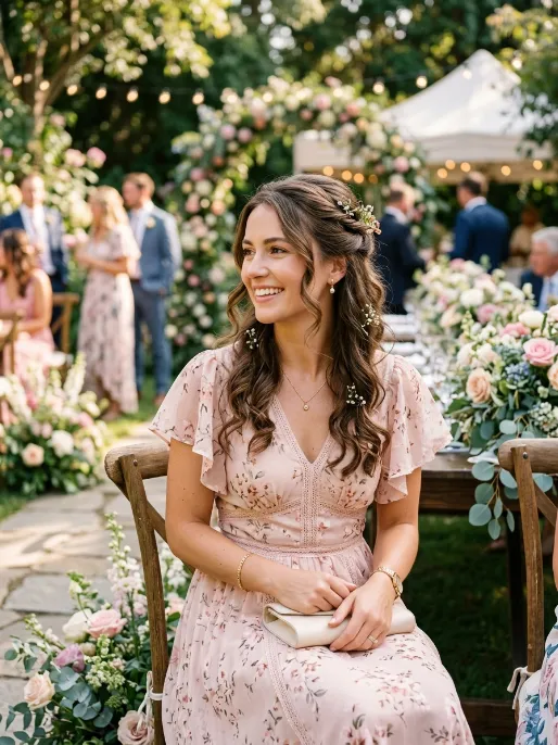 7. Half Up Style with Soft Curls