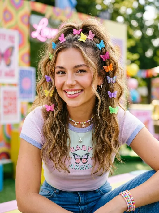 23. Half Up with Butterfly Clips
