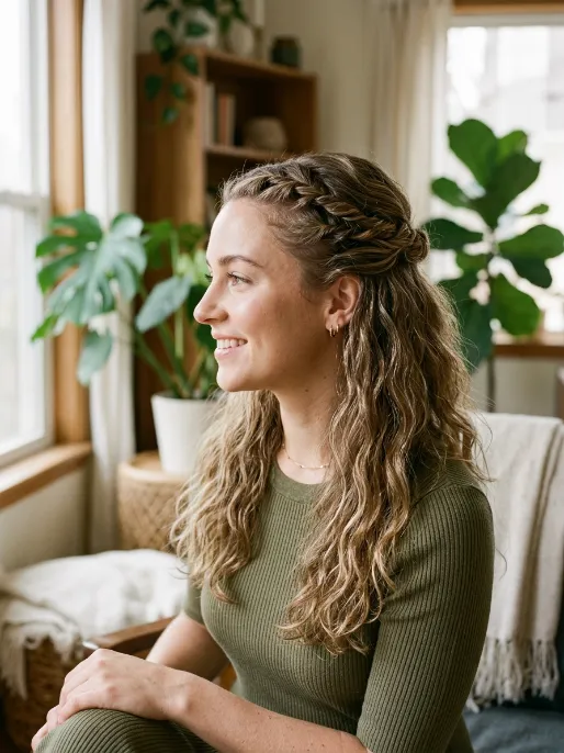 10. Half Up with Front Twists