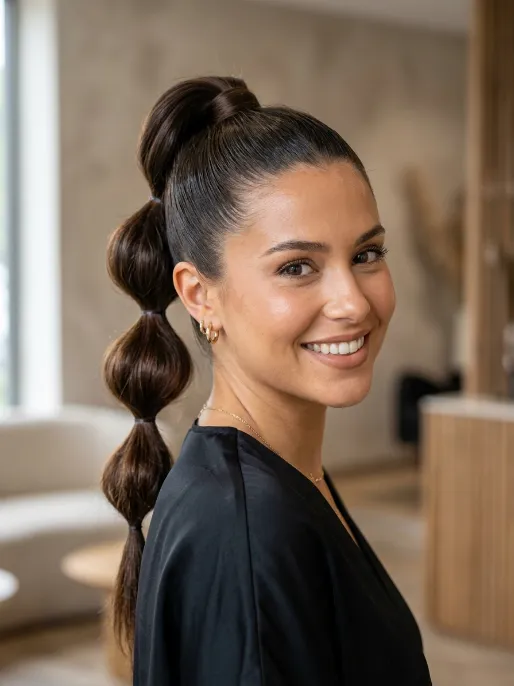 2. High Bubble Ponytail