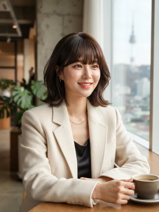 25. Layered Bob with Deep Bangs