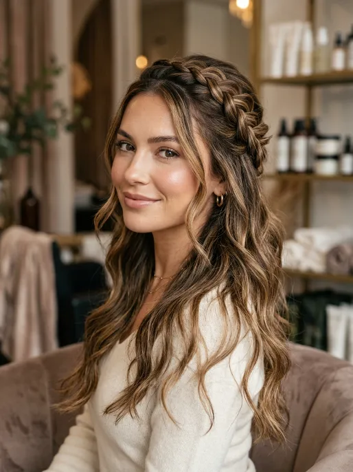 23. Layered Braided Half Up